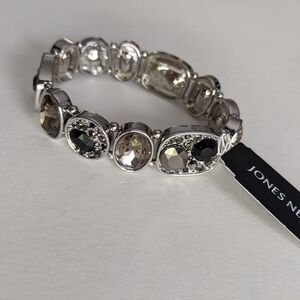 Jones New York Bracelet, Stretch Elastic, Black and Silver
